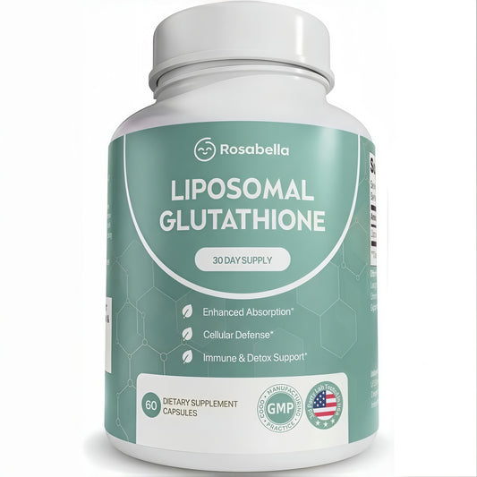 Rosabella Liposomal Glutathione 500mg – High Absorption Glutathione Supplement, Antioxidant Support, Cellular Health & Detox Support, 60 Capsules, 30 Day Supply, Daily Antioxidant Capsules